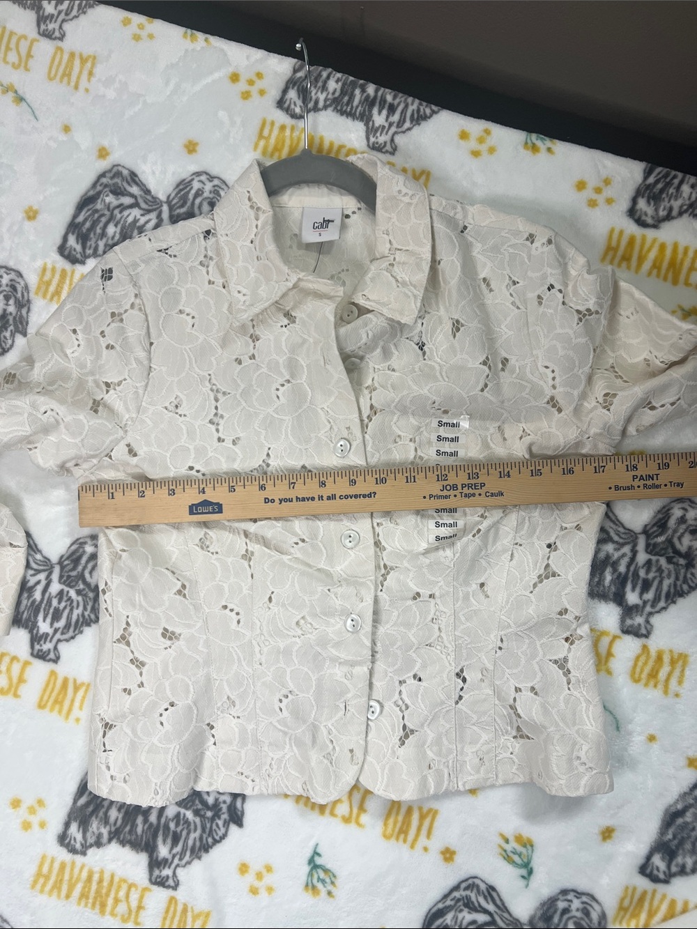 Cabi Womens Jacket Ivory Lace Topper Top Casual Business S Small - Picture 8 of 10